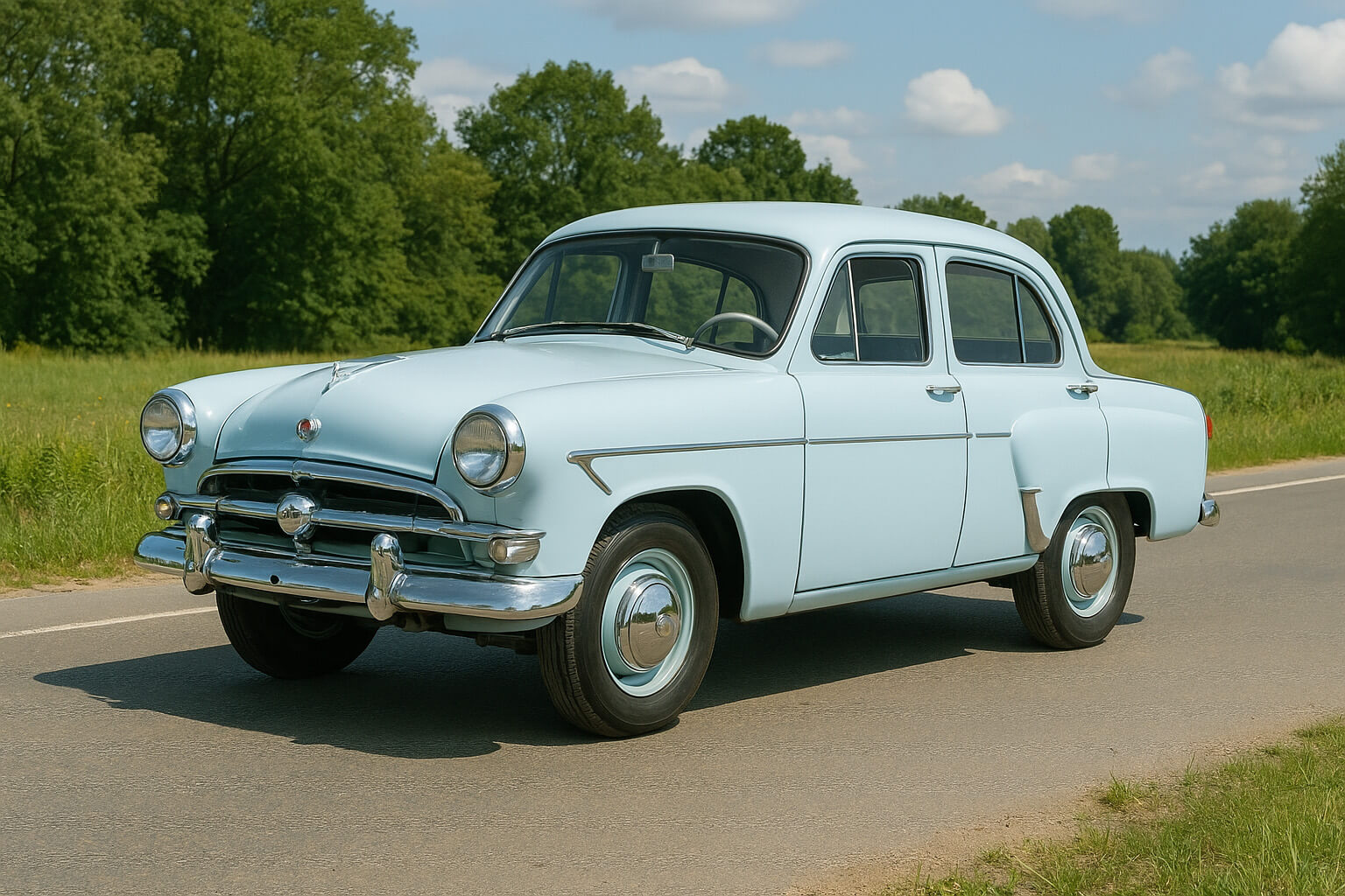 Classic car on road china