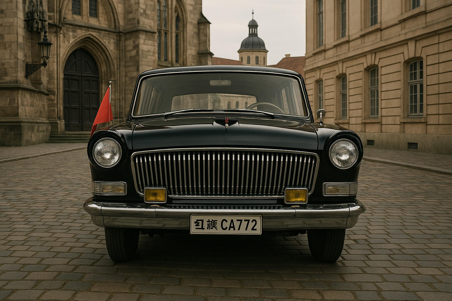 red flag classic car